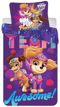 Sengetøj børn 140x200 - Paw Patrol sengetøj - Awesome - 2 i 1 design - Dynebetræk i 100% bomuld